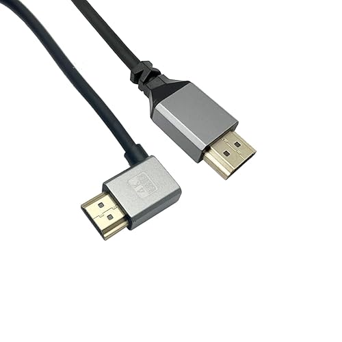 Miniatura 4 de Seadream Cable HDMI en espiral en ángulo 4K, cable de resorte HDMI macho a macho en espiral en ángulo izquierdo, HDMI 2.0 18 Gbps convertidor de