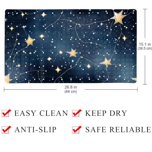 Tapis de bain antidérapant à séchage rapide extra long avec ventouses
