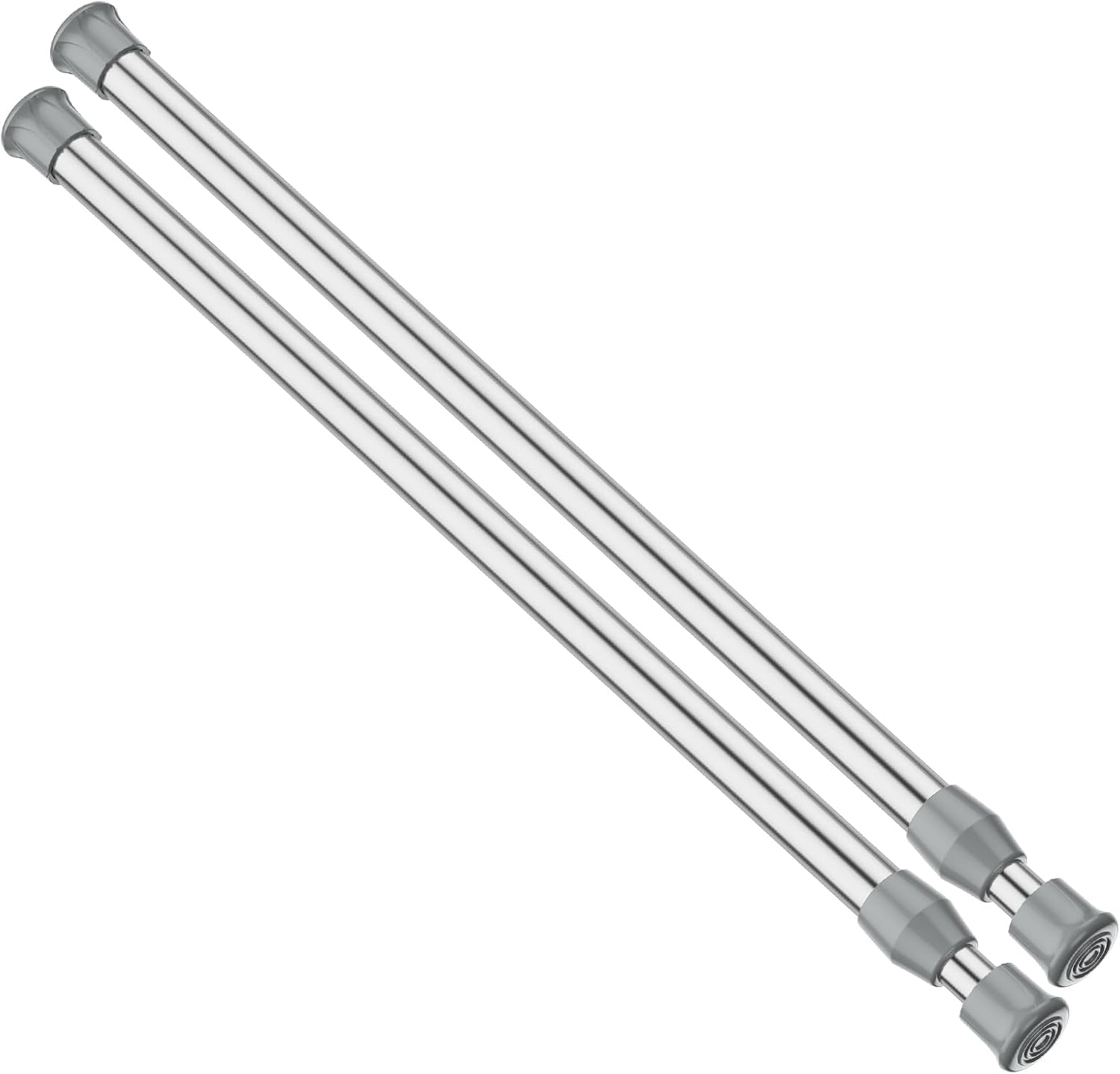 AIZESI Spring Tension Curtain Rod Short Tension Rod (Silver,17"to 28"-2Pcs) 17" to 28"-2Pcs Silver