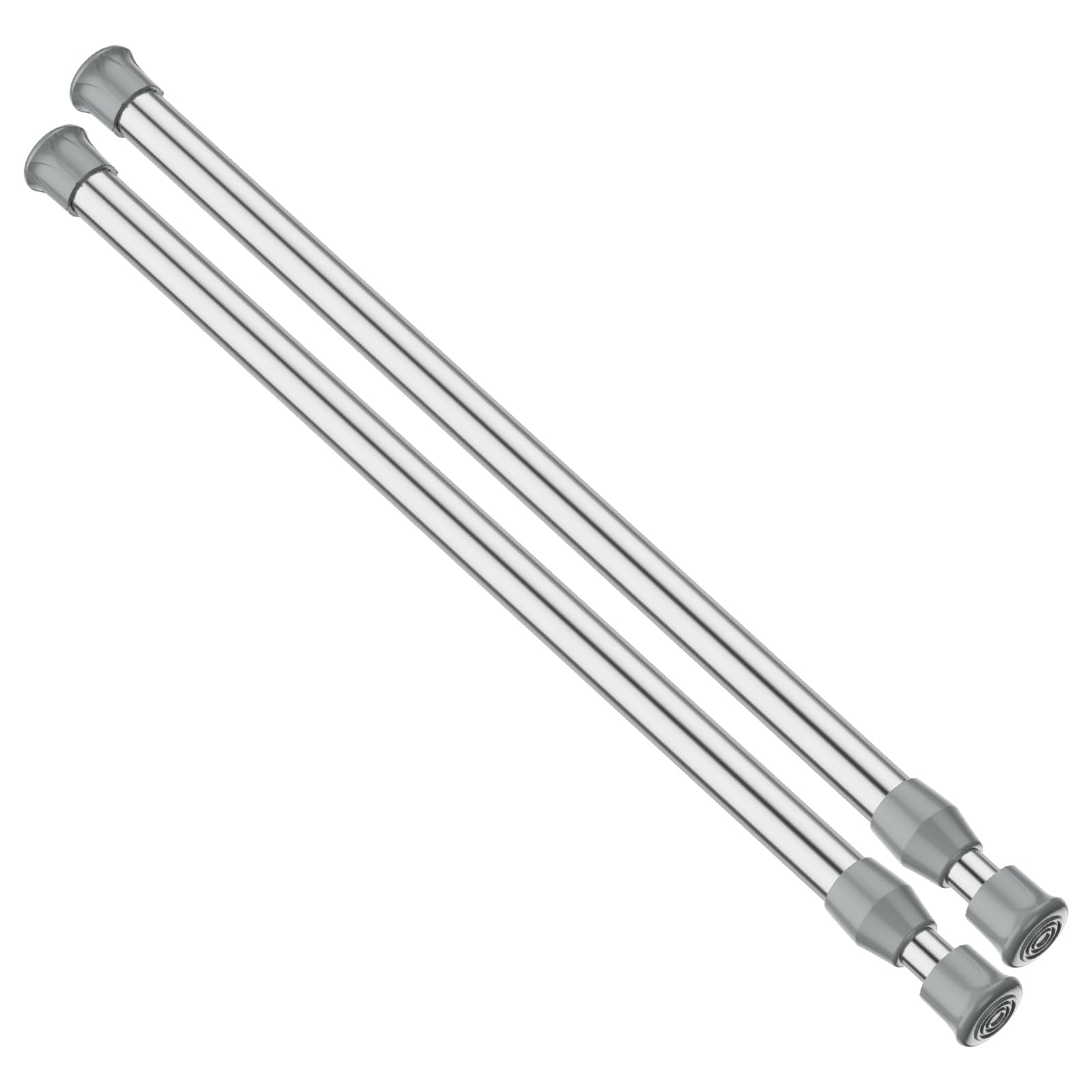 AIZESI Spring Tension Curtain Rod Short Tension Rod (Silver,17"to 28"-2Pcs)