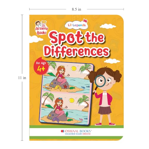 Image of Oswaal Lil Legends Interactive Learning Activity Book - Spot the Difference for Kids Age 4+ Years | Fun Puzzles to Boost Observation and Concentration | Brain Games for LKG /UKG /Lower Primary