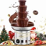 Flyseago Commercial Chocolate Fountain 4 Layers 11Lbs Large Chocolate Fondue Tower Stainless Steel Hot Chocolate Waterfall for Nacho Cheese Knob Control