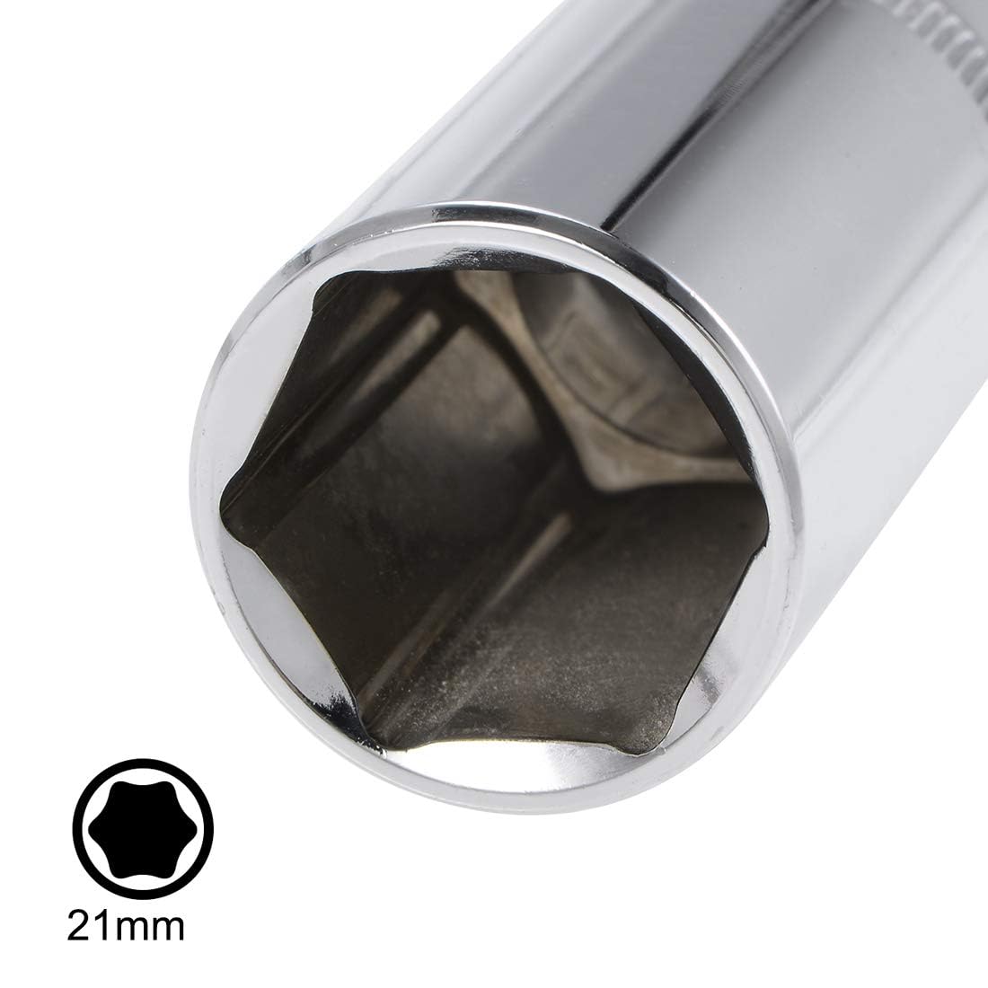 TA-VIGOR 2Pcs 1/2-Inch Drive by 21mm Deep and Shallow Socket, Cr-V Drive Socket, 6-Point, Metric for Auto Repairing and Household - Image 3
