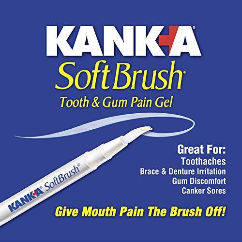 Kank-A Soft Brush Tooth Mouth Pain Gel Maximum Strength, White, 0.21 Oz, Pack Of 3 #TOP2