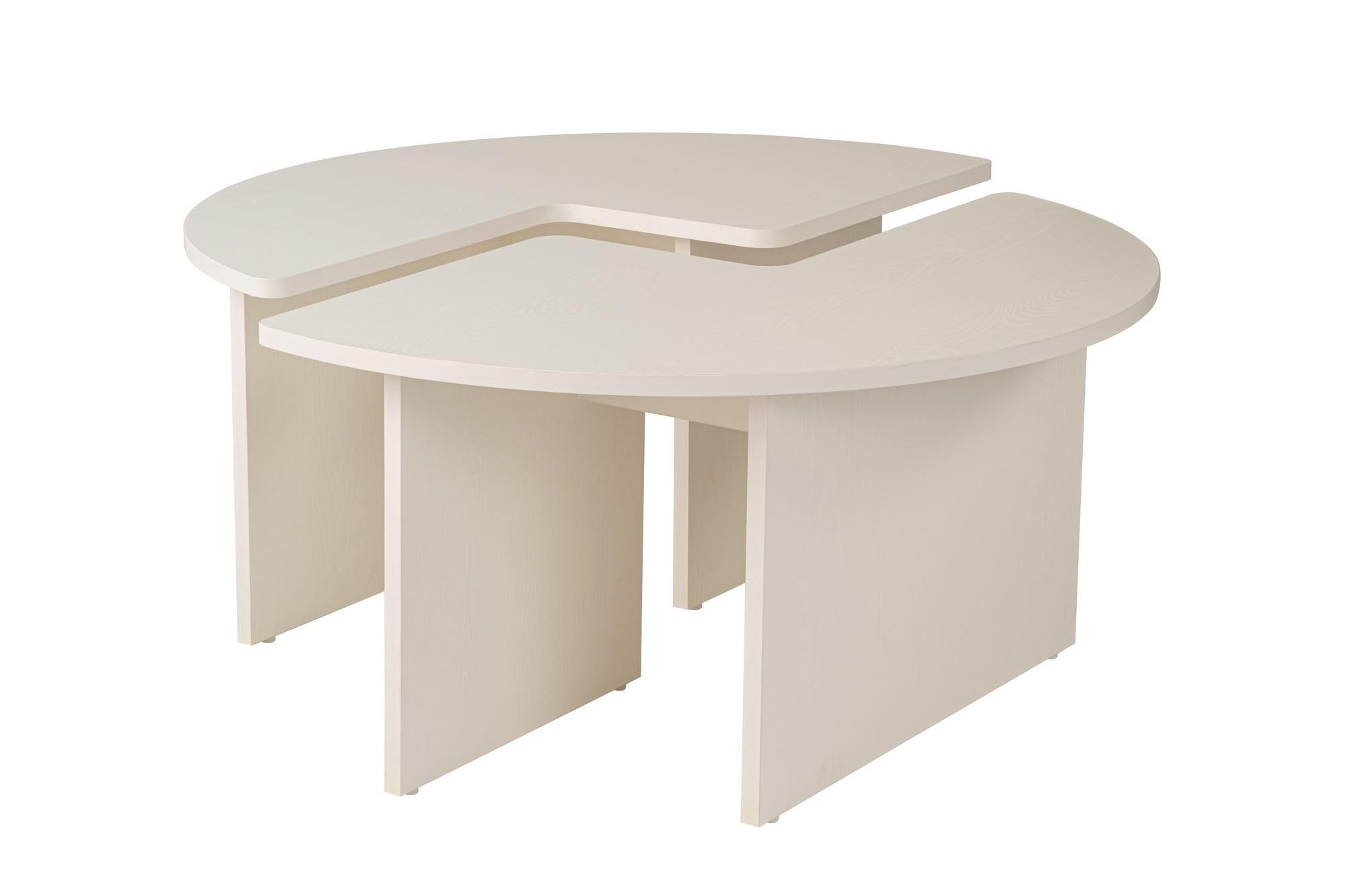 Élégante Table à café, Blanche, diamètre : 90 cm, Hauteur : 41 cm, 100% mélamine, épaisseur : 18 mm, élégante et Fonctionnelle pour Les espaces de Vie Modernes