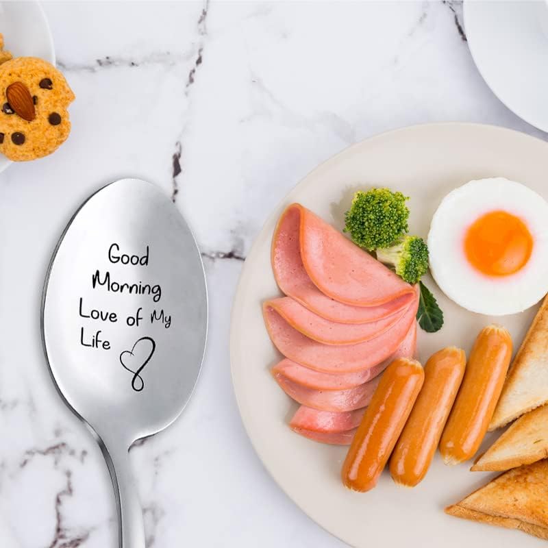Miniatura 3 de Marido, novio, aniversario, regalos de cumpleaños, esposa, novia, buenos días, amor de mi vida, cuchara de helado para él y ella, regalos para el