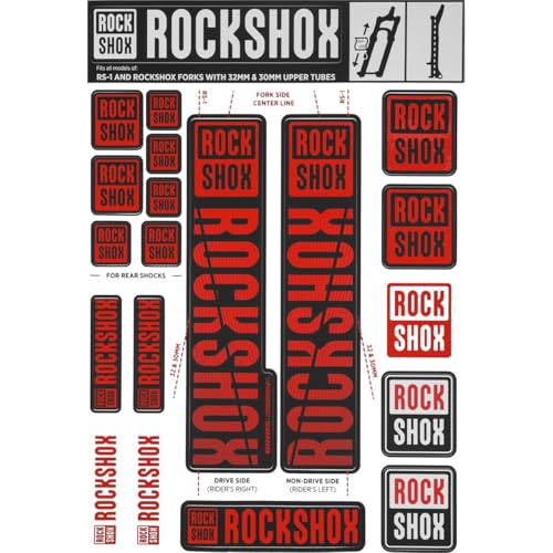 RockShox Decal Kit, 30/32mm, Red