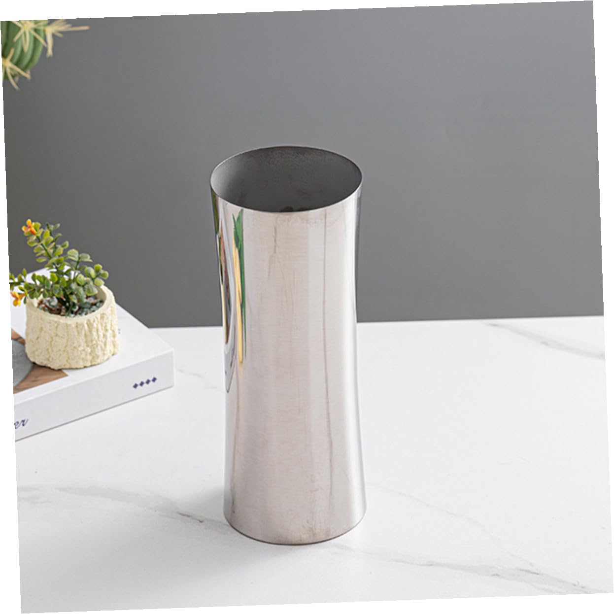 TOYANDONA Moderner Edelstahl Spiegel Vase Hydroponisch Metall Blumenvase für Wohnzimmer Nordic Deko Esszimmer Tisch Mittelstück Langlebig Korrosionsbeständig