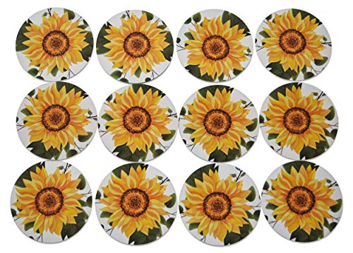 Novel Merk Sunflower Refrigerator Magnets – Vinyl 3” Round Magnets For Fridge, Lockers, Home Kitchen And Farmhouse Decor – Self Adhesive To Metal Surfaces (12 Pack) #TOP2