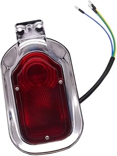 NCPPIUIB Luz Freno Trasera Moto Luz Trasera de Freno Tombstone de 12 V para Motocicleta, Color Rojo Plateado para Chopper para Cruiser