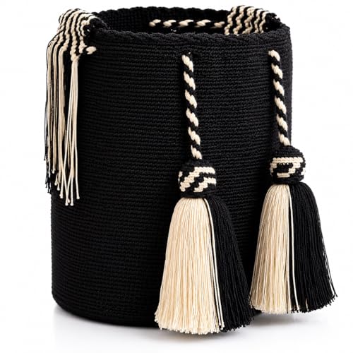 Image of WYOU Designer Wayuu Hand-Crochet Woven Summer Beach Bag for Everyday, Travel-Large Beachy Purse, Colorful Purses for Women