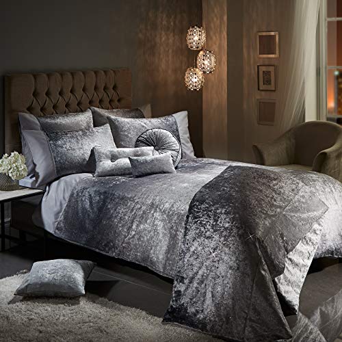 viceroy bedding - OMBRE Crushed Velvet Diamante Bedding Duvet Cover Set Bedroom Collection by Viceroybedding (Grey, Super King)