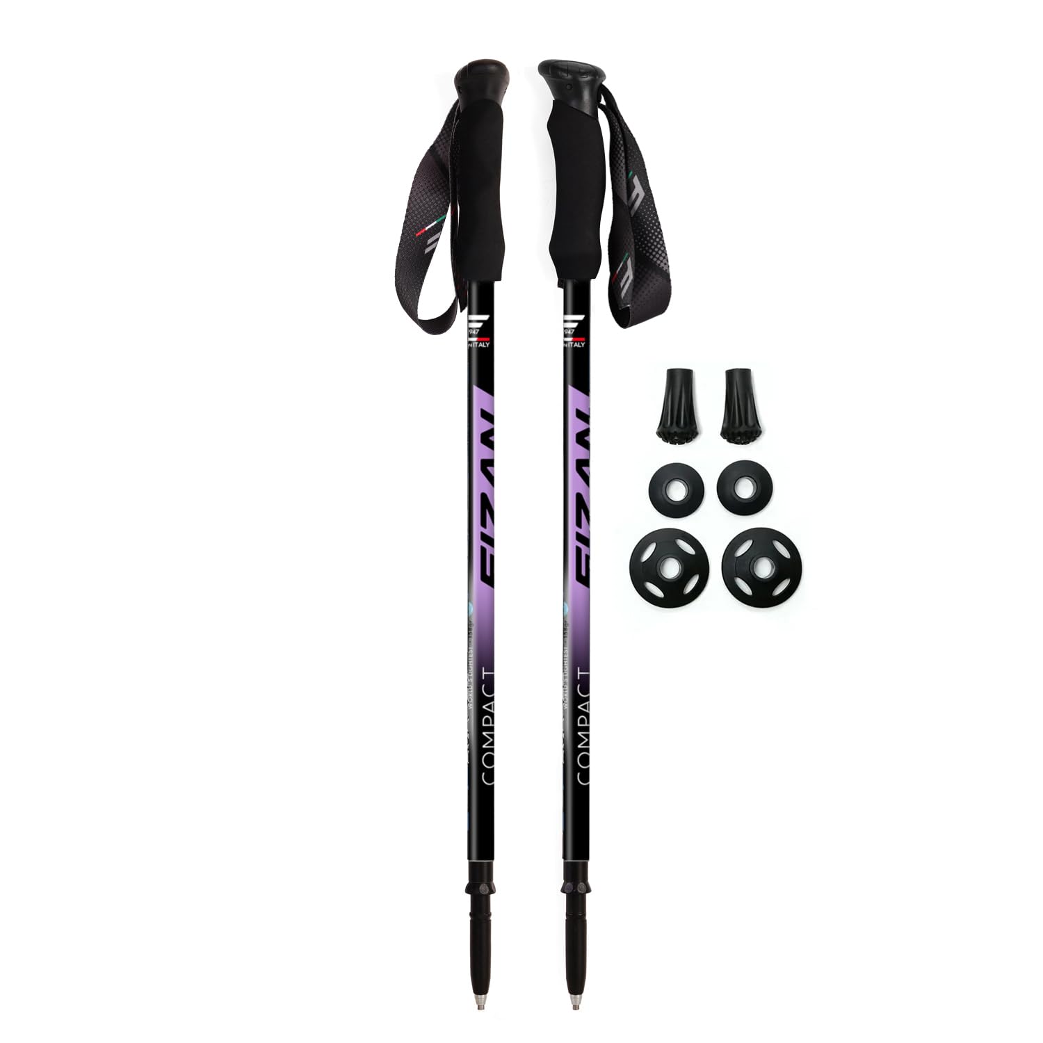 FizanCompact 3 Trekking Poles – 5.6 oz Ultralight, Backpacking, Thru Hiking Poles, Adjustable, Collapsible, Customized Fit, EVA Grips, Aluminum Walking Sticks (Compact 3)