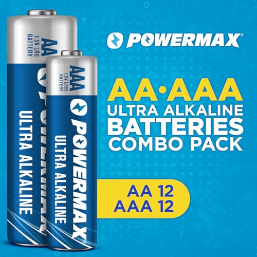 Powermax Alkaline Batteries 24-Count Combo Pack, (12 Double AA, 12 Triple AAA), Ultra Long Lasting Battery for Home and Office, 10-Year Shelf Life, Reclosable Packaging - Image 4