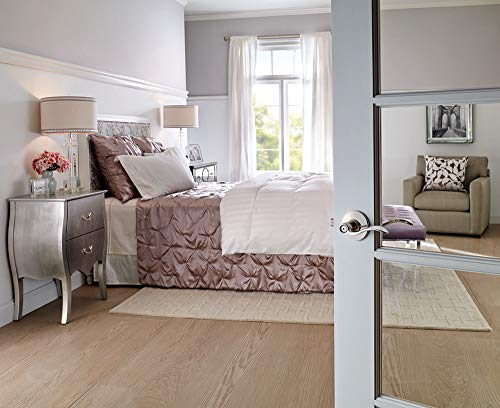 Image of SCHLAGE Accent Bed /Bath Privacy Door Handle with Lock, Aged Bronze | Interior bedroom or bathroom door lever with push button lock, Reversible, Easy install, Certified durability, Universal fit