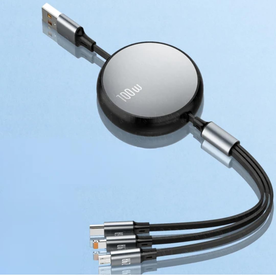 Gilary 3 in 1 Charger Cable Portable Retractable High Speed Super Fast Charging Cable For All Smartphone And Multi-Function Use (Black) (B0CZNZCZDS) Amazon Price History, Amazon Price Tracker
