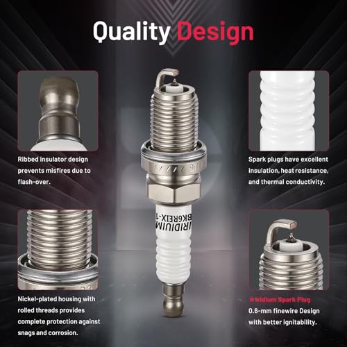 Image of BDFHYK Set of 6 Iridium Spark Plug Compatible with Dodge Nitro Ram 1500 Dakota, Compatible with Jeep Commander Liberty Grand Cherokee,Raider,3.7L 4.7L V6 V8,Engine Replacement for 4504 PK20TT
