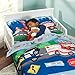 EVERYDAY KIDS 4 Piece Toddler Bedding Set -Fire and Police Rescue- Includes Comforter, Flat Sheet, Fitted Sheet and Reversible Pillowcase