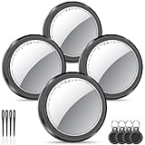 Smart Air Tracker Tag 4 Pack, Buscador de Objetos Bluetooth Funciona con Buscar Apple (sólo iOS), Localizador Bluetooth, Rastreador para Llaves, Cartera, Equipaje, Mochila, Batería Reemplazable, Negro