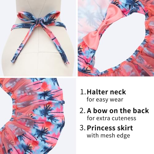 Image of CuteBone One Piece Dog Bikini Swimsuit Dress - Puppy Bathing Suit Costume for Small Dogs - Comfortable & Stylish Pet Clothes for Summer Pool, Beach & Play LTDB16S