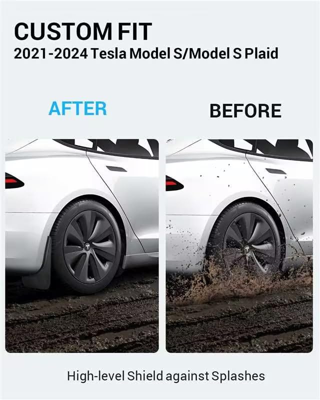Snapklik.com : Motrobe Tesla Model S/Model S Plaid Splash Guards TPE ...