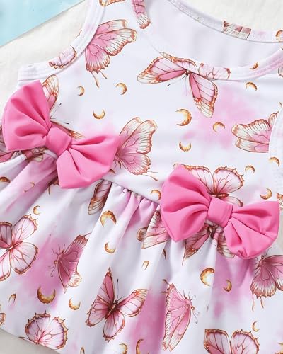 Image of Toddler Girl Swimsuit Baby Girl Bathing Suit Long Sleeve Floral Zipper One-Piece Rash Guard Swimsuit with Hat