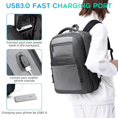 Image of BANGE Travel Laptop Backpack with USB charge port can fit 15.6 Inch laptop for Men and Women