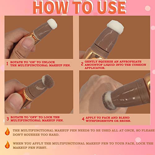 Liquid Contours Beauty Wand Highlighter and Bronzer Stick with Cushion Applicator Attached Long Lasting Natural Shimmer Smooth Silky Cream Face Highlighter Bronzer Stick Makeup - Image 6