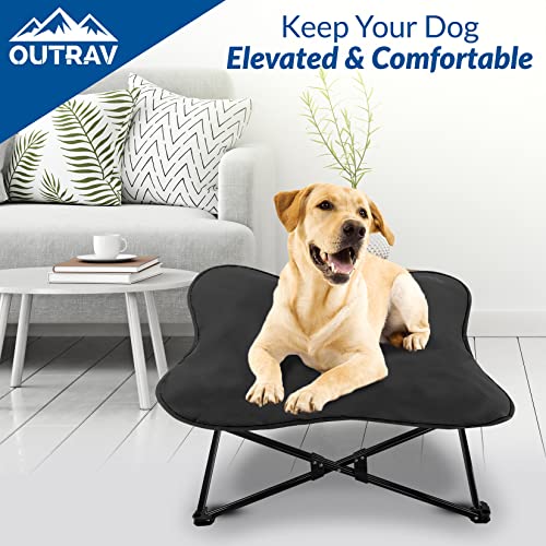 Portable Elevated Dog Bed | Folding Pet Cot For Indoor, Outdoor, Traveling, Camping | Fold Up Steel Frame With Padded Cushion Canopy | Raised Travel Lounger For Large, Small, Dogs, Cats, Up To 100 Lb. #TOP1