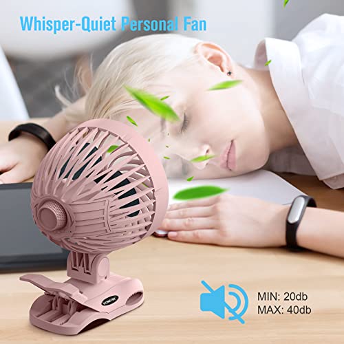 Honyin 5000Mah Rechargeable Battery Operated Clip On Fan, 6'' Cvt Small Desk Fan With Sturdy Clamp, Quiet Operation, Little Personal Cooling Fan For Bedroom Stroller Office Treadmill #TOP3