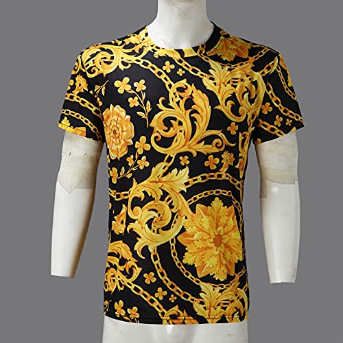 Slim Fit Tee Maglietta estiva da uomo, scollo