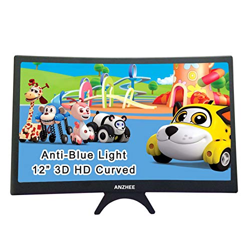 Phone Screen Magnifier Amplifier Enlarger Stand for Mobile Cell Phone 2020 Upgrade 12 Anti-Blue Light 3D HD Foldable Holder Universal Curved Screen Projector Stand for Smart-Phone Movie Video