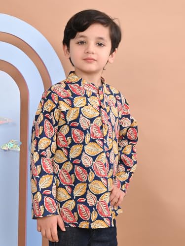 Image of superminis Boys Cotton Regular Fit Printed Kurta Shirt