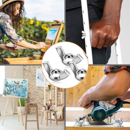 Flügelmutter M6, 30 Stück 304 Edelstahl Schmetterlingsmutter Flügelmuttern Metrische Flügelschrauben Silber Wing Nut für DIY Tools Elektronische Geräte Hardware