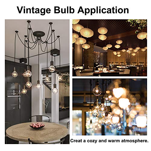 Bonlux Vintage Dimmable Led Filament Bulb G40 - 8W Led Light Bulb G125, Medium Screw E26 Base, Clear Warm White 2700K, Led Edison Bulb 75 Watt Incandescent Replacement #TOP2