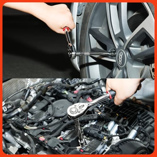 image for Egofine 21pcs 3/8 Inch Ratchet Socket Wrench Set, Drive Socket Set wit