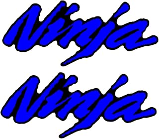 Motorcycle Flat Plain Bike Decal Sticker Compatible with Kawasaki Ninja ZX6R ZX10R ZX9R ZX12R ZX14R 300 400 650 1000 (Black and Blue)
