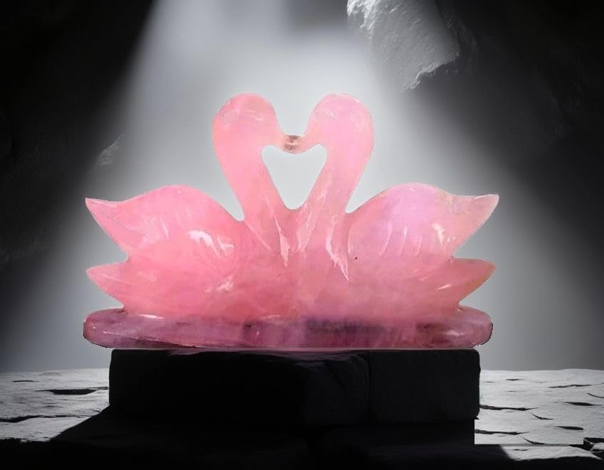 その他 swan crystal Buy SS Murti Natural Handmade Rose Quartz Swan Pair Crystal Love