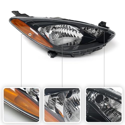Huray Halogen Headlight Assembly for Mazda 2 2011 2012 2013 2014 RH Projector Headlamp OE Factory Replacement for MA2519144 Right Passenger Side by Huray - Image 2