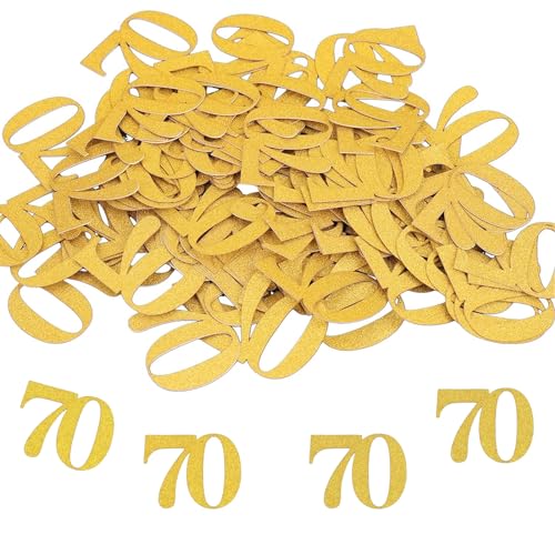 GoldRock Konfetti 70 Geburtstag Deko Groß 3,5x2,5cm,100 x Tischdeko Gold...
