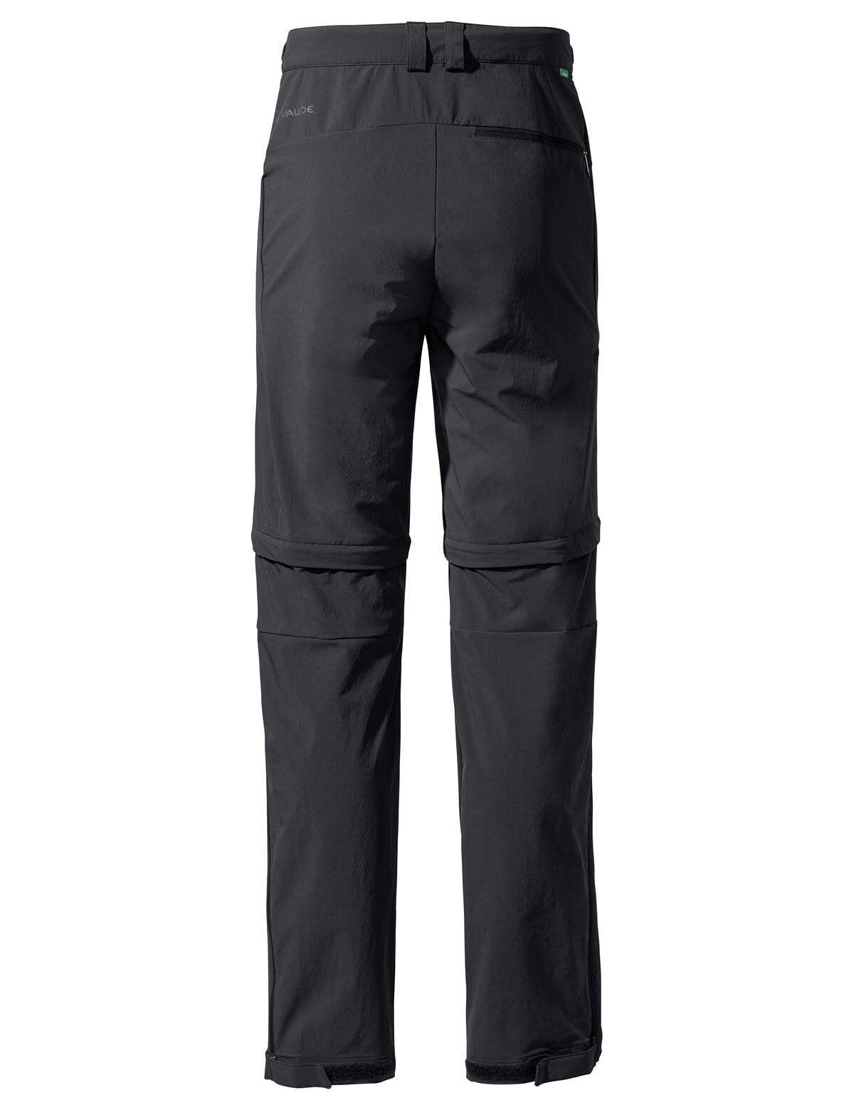 VAUDE Wanderhose Herren Farley Stretch T-Zip Pants – Schwarz – Gr. 60 Short | Wasserabweisende Herren Wanderhose Zip off – atmungsaktive Trekkinghose - abnehmbare Beine – komfortabel & schnelltrocknend