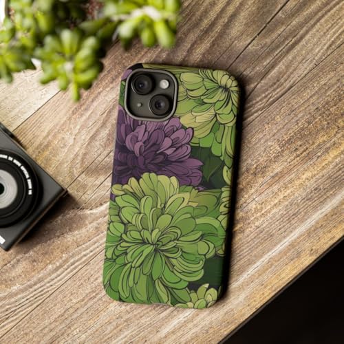 Coque iPhone 15 Plus chrysanthème : finies les rayures avec le rigide mat