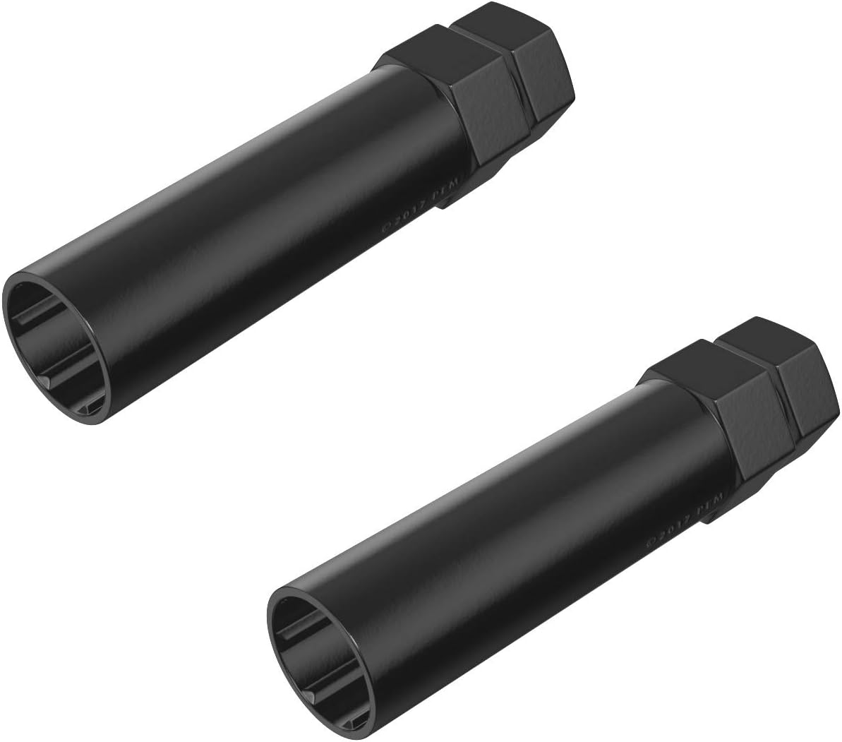 7 Point Spline Drive Tuner Socket Key Tool for Seven-Spline Wheel Lock Lug Nuts - 20mm Inner Diameter - Compatible with 19mm (3/4) and 21mm (13/16) Hex Socket - Pack of 2