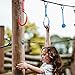 Ninja Hanging Obstacle Course,Jungle Gym Kids - 39 ft Slackline,2 Gymnastics Rings,3 Fists,Soft Ladder Warrior Training Obstacle Course Set Outdoor Activities