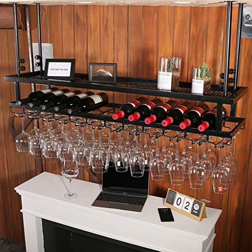 Soporte para botellas de vino 2 niveles de hierro miniatura 3