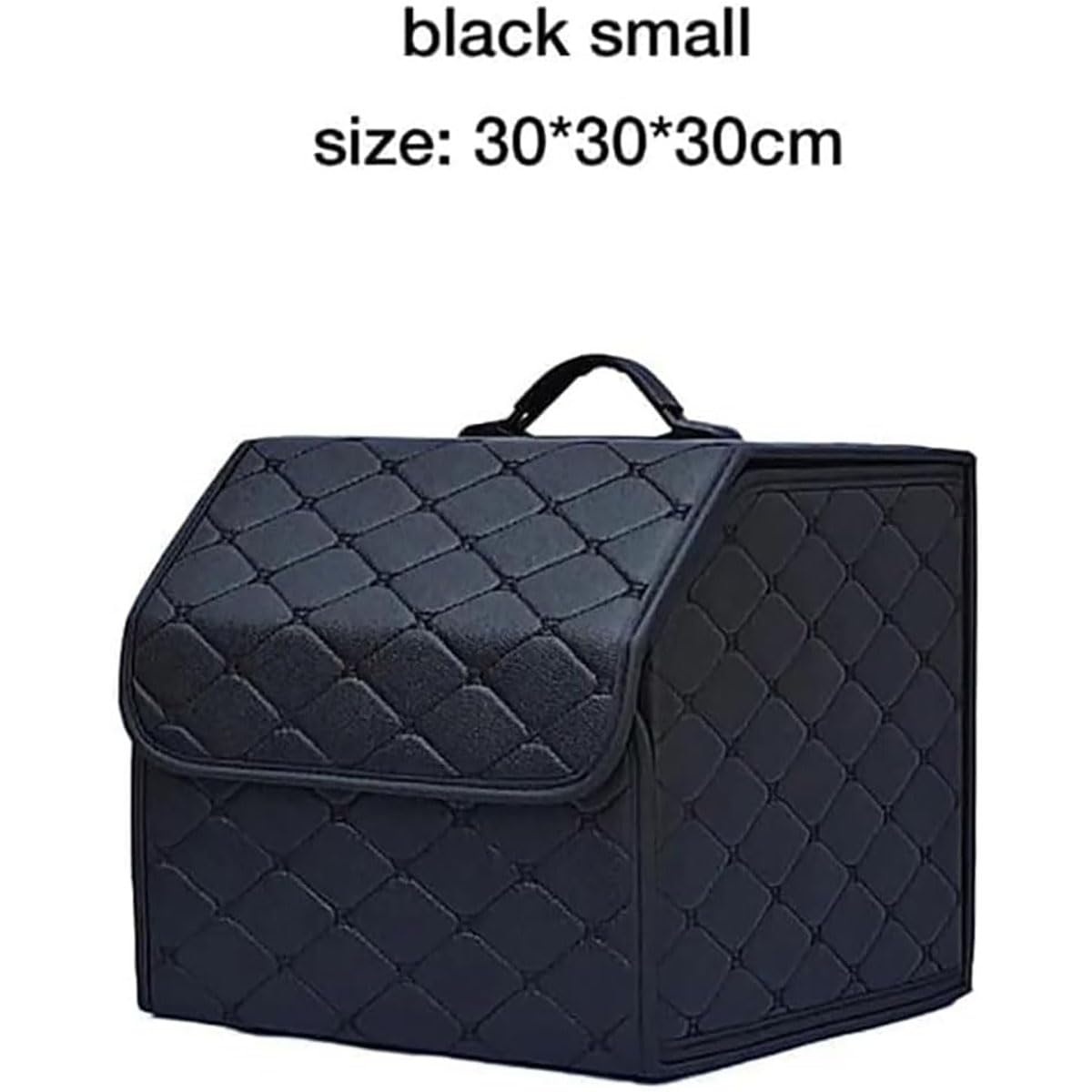 Organizer Bagagliaio Auto per, Pieghevole Borse per Bagagliaio in Pelle Scatola di Immagazzinaggio con Coperchio Accessori,S-A/Black