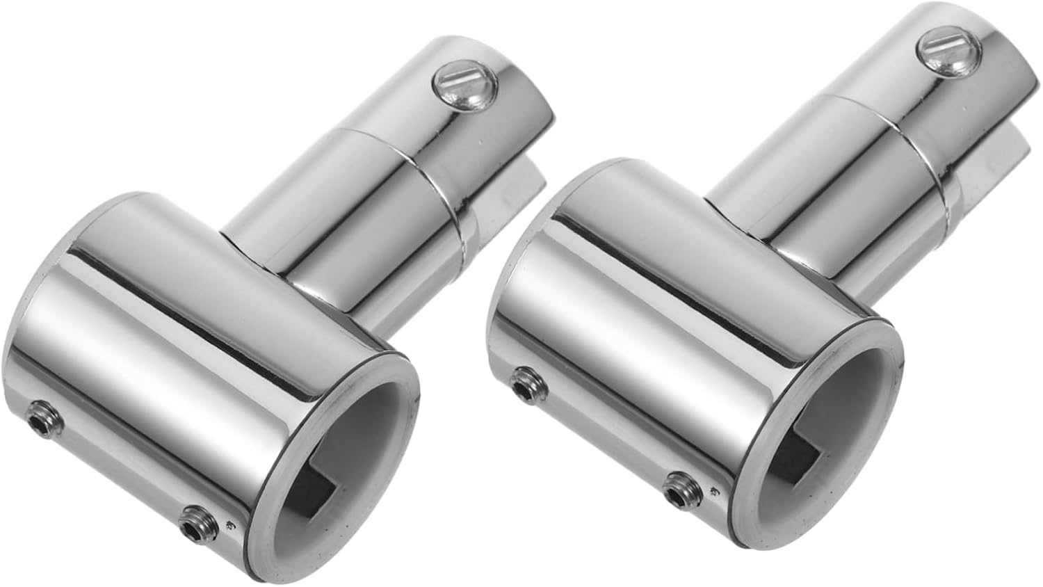 2pcs Shaped Tube Connectors for Shower Rods Stainless Steel Clamp for Bathroom Glass Door Secure Fit Construction