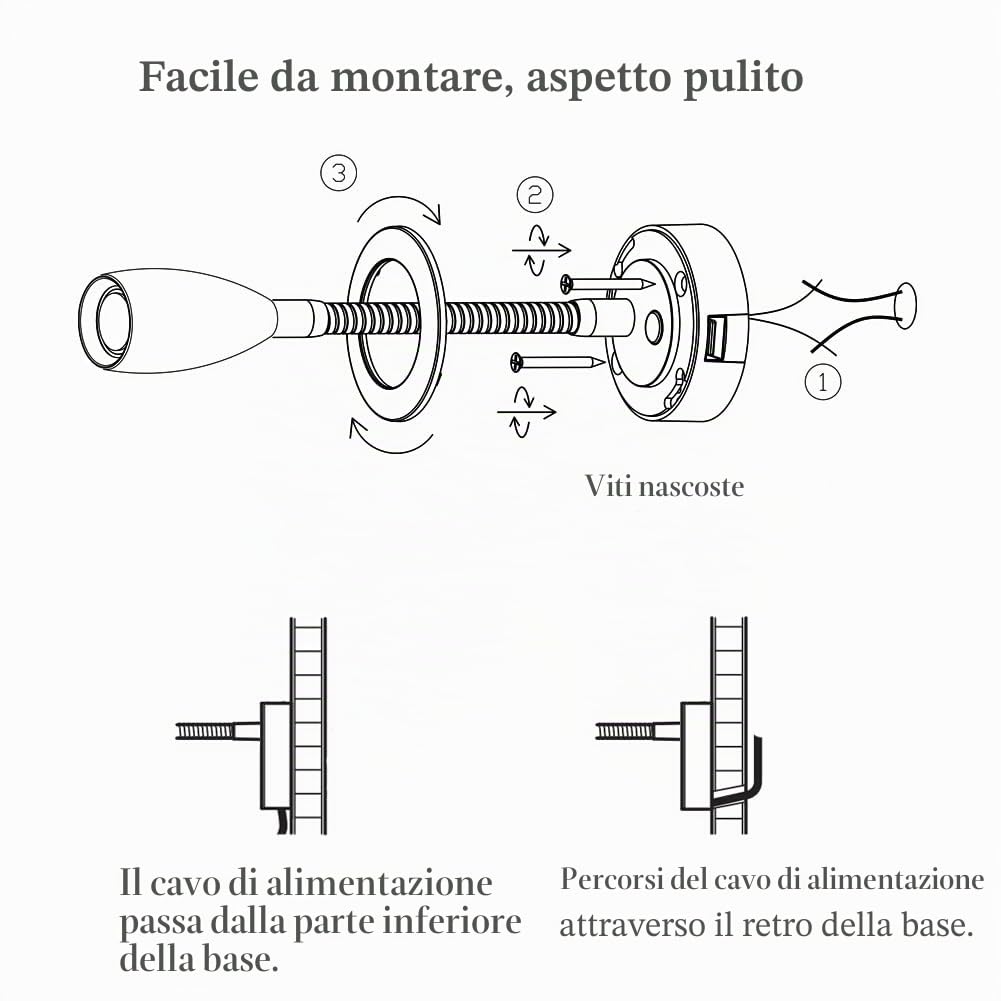2 x Lampade da Lettura a LED 12V Dimmerabile Spot Camper Barca Lampada da Parete da Comodino 24V Flessibile a Collo di Cigno, Per Caravan Furgone, con Caricatore USB&Interruttore Dimmer