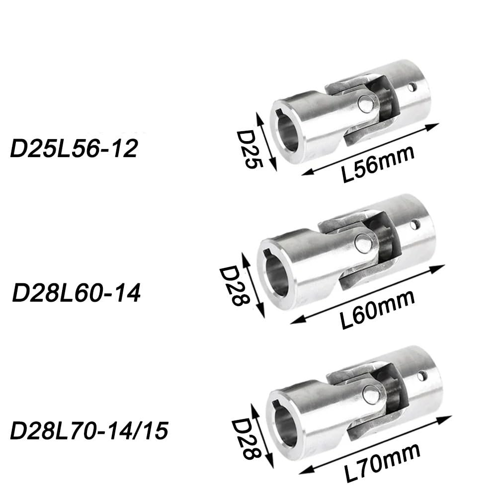 Arbre Soufflet Cardan Coupleur Universel En Acier Inoxydable 304 Accouplement Simple De Précision 6/8/12/14/15/16/18/20/22 Mm(D32L85-15)