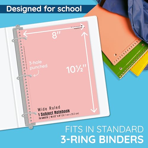 Cahier à spirales pastel Blue Summit pour simplifier vos notes d'école